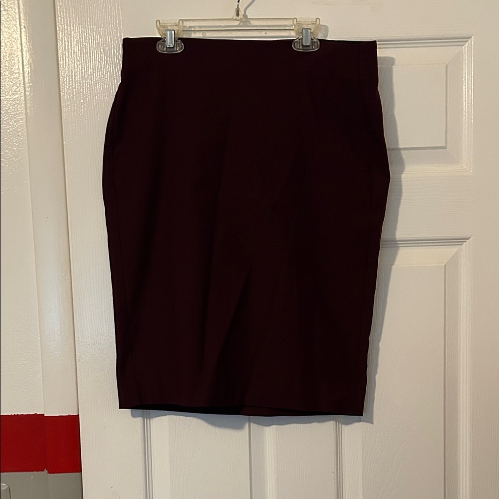 Elle Deep Burgundy Pencil Skirt